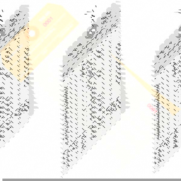 Blank Tag: 6-1/4'' High, Manila & White, Synthetic Paper